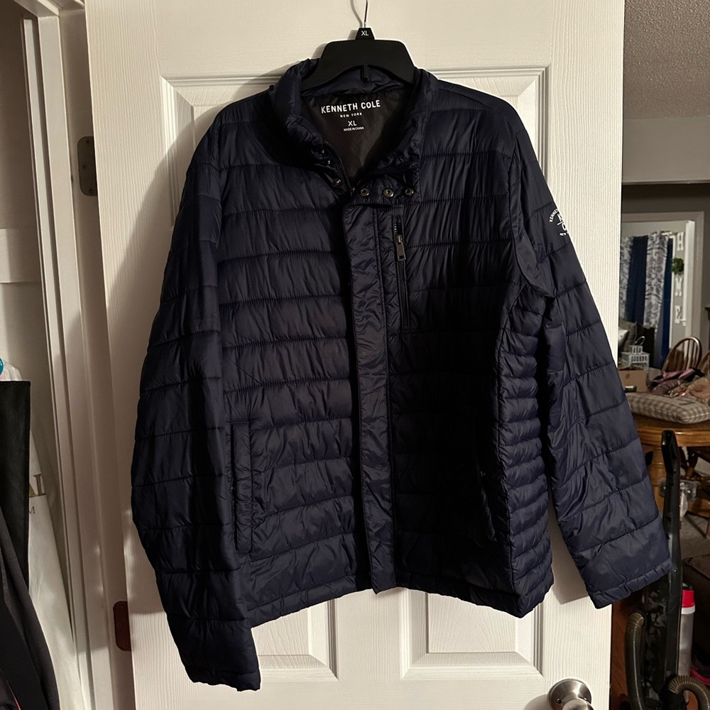 Baby Blue Kenneth Cole fall puffer jacket